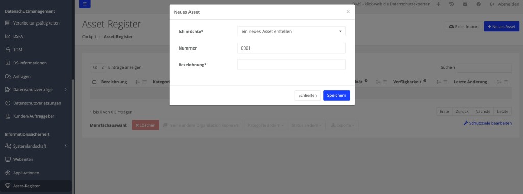 Asset-Register im DMS