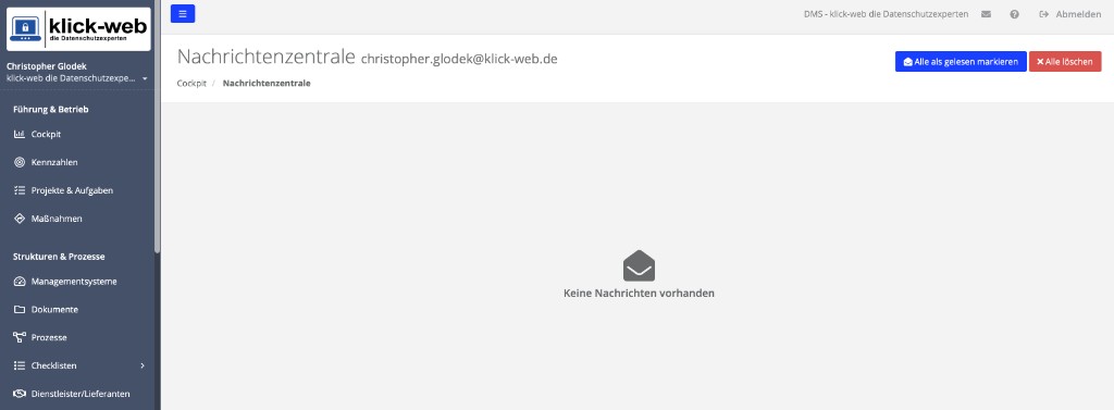 Benachrichtigungen im DMS