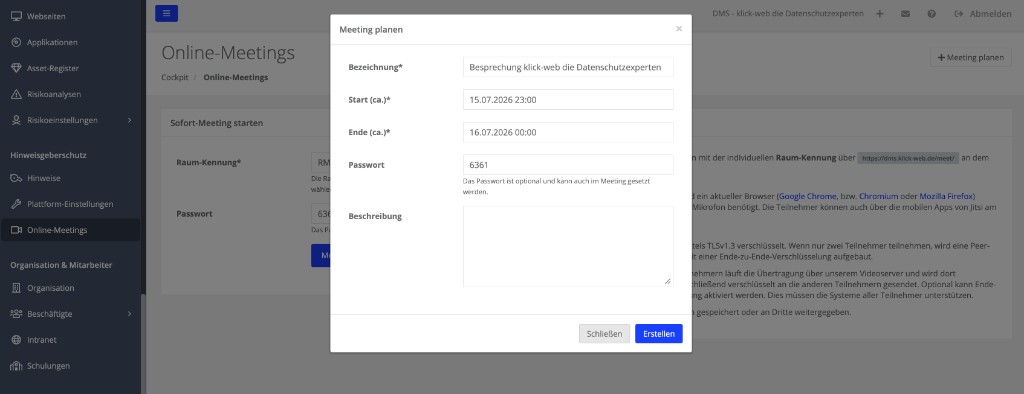 Videokonferenzen im DMS