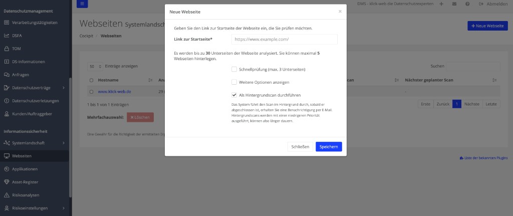 Webseiten-Analyse im DMS